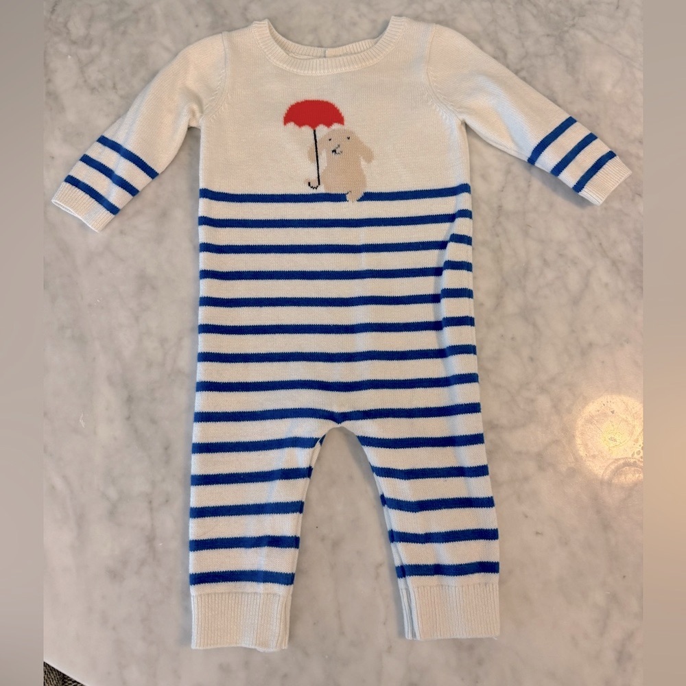 Jacadi dog sweater onesie jumpsuit